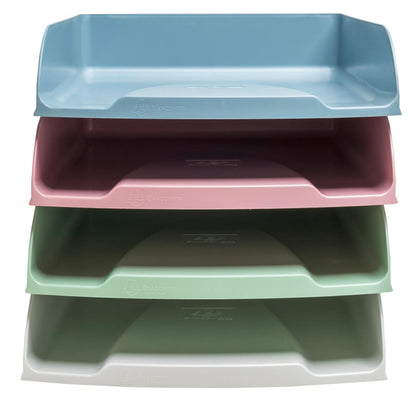 Exacompta - Ref 111303SETD - Set of 4 COMBO STYLI Autentik letter trays - size 34.5 x 25.5 x 24.5 cm - for A4+ format - 4 assorted colours