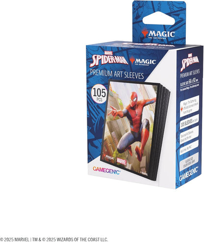 Gamegenic | Magic: The Gathering - Marvel's Spider-Man Premium Art Sleeves - Spider-Man| 105 Sleeves Per Pack | Trading Card Accessory