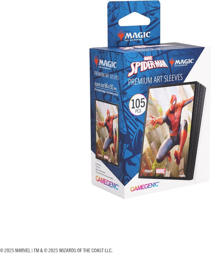Gamegenic | Magic: The Gathering - Marvel's Spider-Man Premium Art Sleeves - Spider-Man| 105 Sleeves Per Pack | Trading Card Accessory