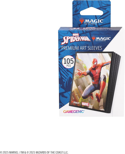 Gamegenic | Magic: The Gathering - Marvel's Spider-Man Premium Art Sleeves - Spider-Man| 105 Sleeves Per Pack | Trading Card Accessory