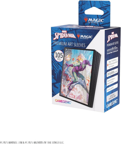 Gamegenic | Magic: The Gathering - Marvel's Spider-Man Premium Art Sleeves - Green Goblin| 105 Sleeves Per Pack | Trading Card Accessory