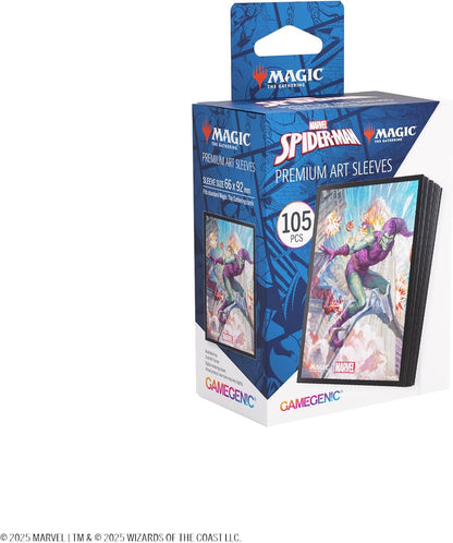 Gamegenic | Magic: The Gathering - Marvel's Spider-Man Premium Art Sleeves - Green Goblin| 105 Sleeves Per Pack | Trading Card Accessory