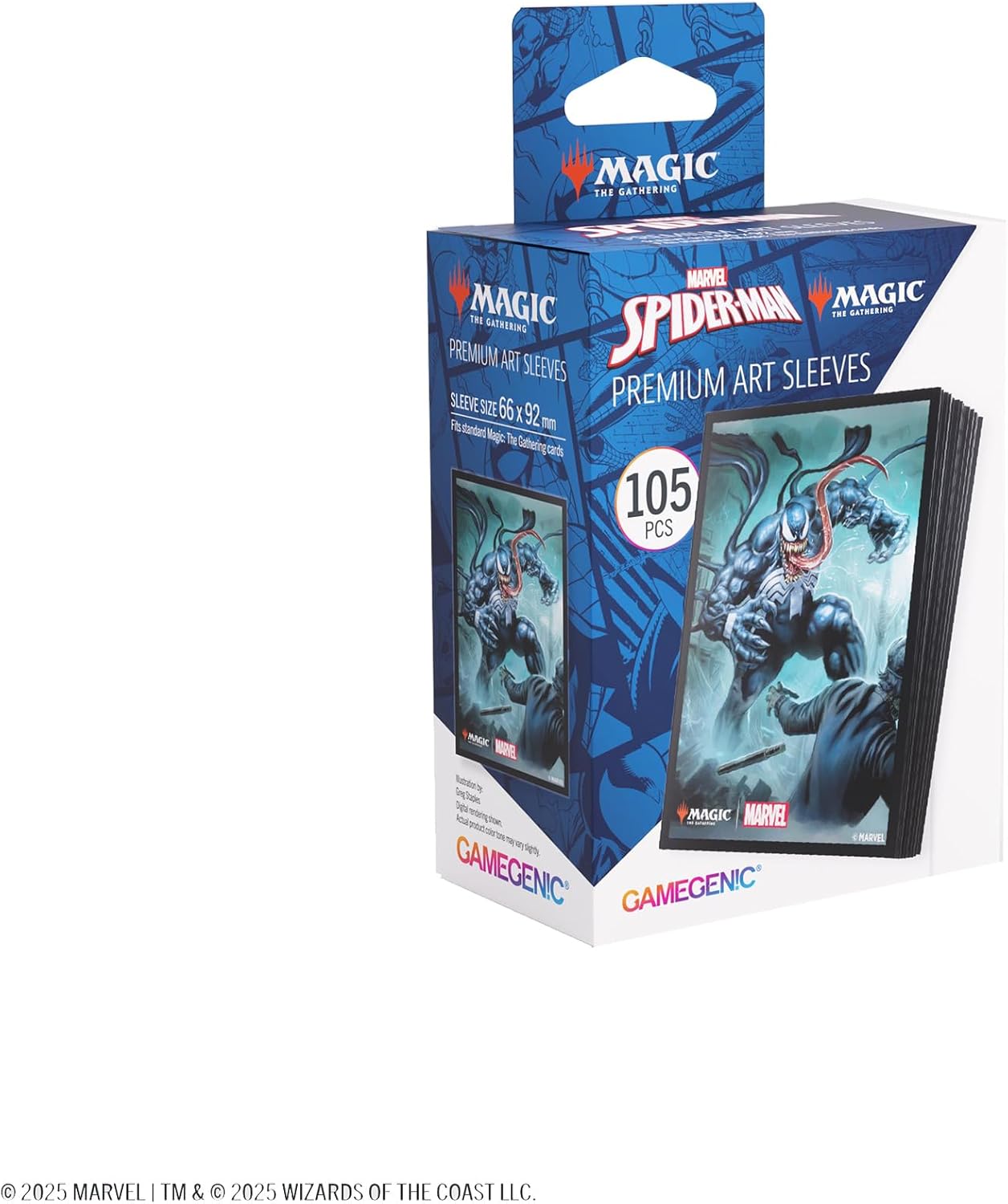 Gamegenic | Magic: The Gathering - Marvel's Spider-Man Premium Art Sleeves - Venom| 105 Sleeves Per Pack | Trading Card Accessory
