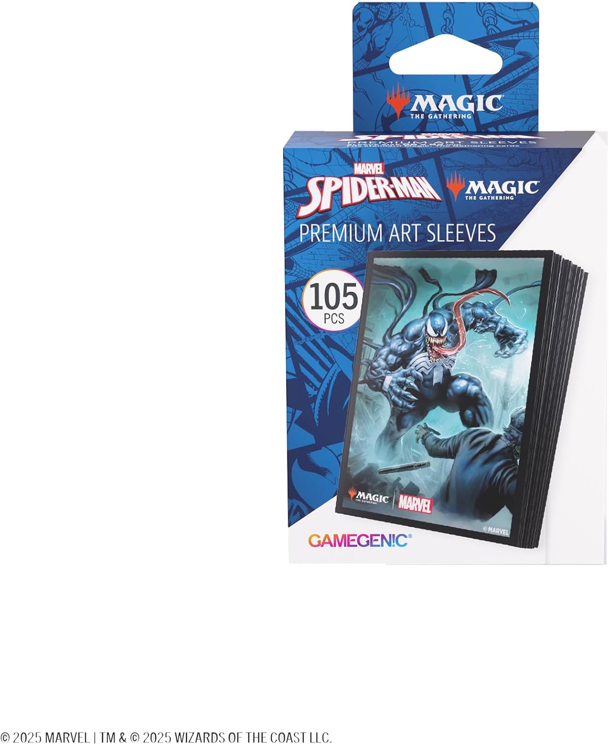 Gamegenic | Magic: The Gathering - Marvel's Spider-Man Premium Art Sleeves - Venom| 105 Sleeves Per Pack | Trading Card Accessory