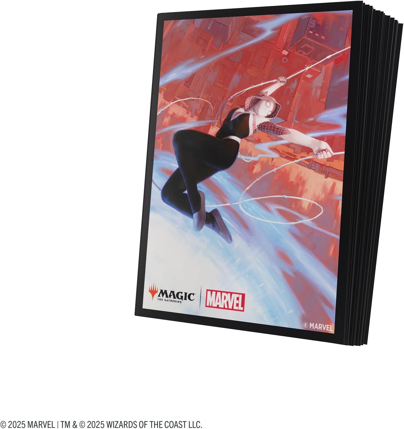 Gamegenic | Magic: The Gathering - Marvel's Spider-Man Premium Art Sleeves - Spider-Gwen| 105 Sleeves Per Pack | Trading Card Accessory