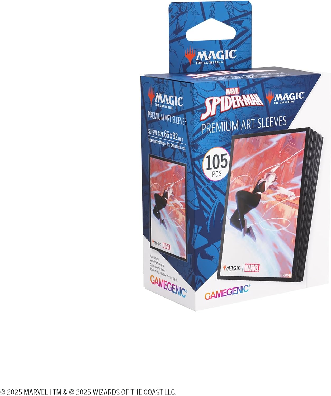 Gamegenic | Magic: The Gathering - Marvel's Spider-Man Premium Art Sleeves - Spider-Gwen| 105 Sleeves Per Pack | Trading Card Accessory