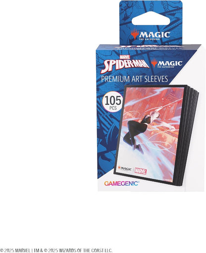 Gamegenic | Magic: The Gathering - Marvel's Spider-Man Premium Art Sleeves - Spider-Gwen| 105 Sleeves Per Pack | Trading Card Accessory