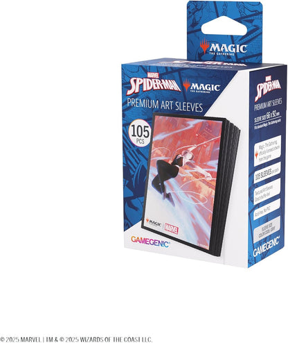 Gamegenic | Magic: The Gathering - Marvel's Spider-Man Premium Art Sleeves - Spider-Gwen| 105 Sleeves Per Pack | Trading Card Accessory