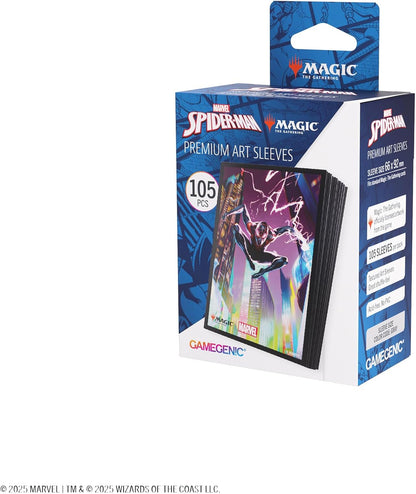 Gamegenic | Magic: The Gathering - Marvel's Spider-Man Premium Art Sleeves - Spider-Man Miles Morales| 105 Sleeves Per Pack | Trading Card Accessory