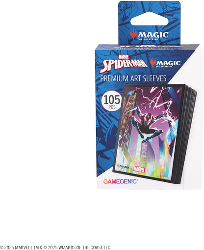 Gamegenic | Magic: The Gathering - Marvel's Spider-Man Premium Art Sleeves - Spider-Man Miles Morales| 105 Sleeves Per Pack | Trading Card Accessory