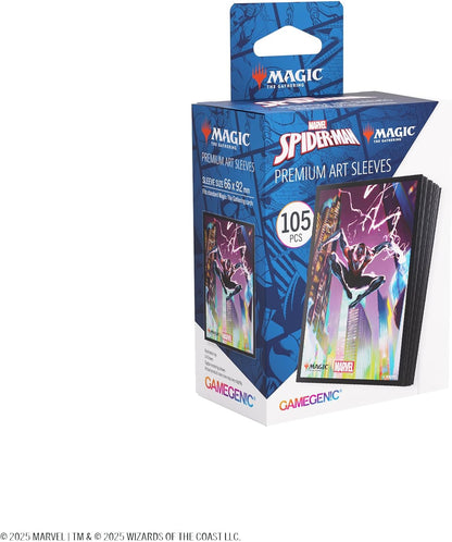 Gamegenic | Magic: The Gathering - Marvel's Spider-Man Premium Art Sleeves - Spider-Man Miles Morales| 105 Sleeves Per Pack | Trading Card Accessory