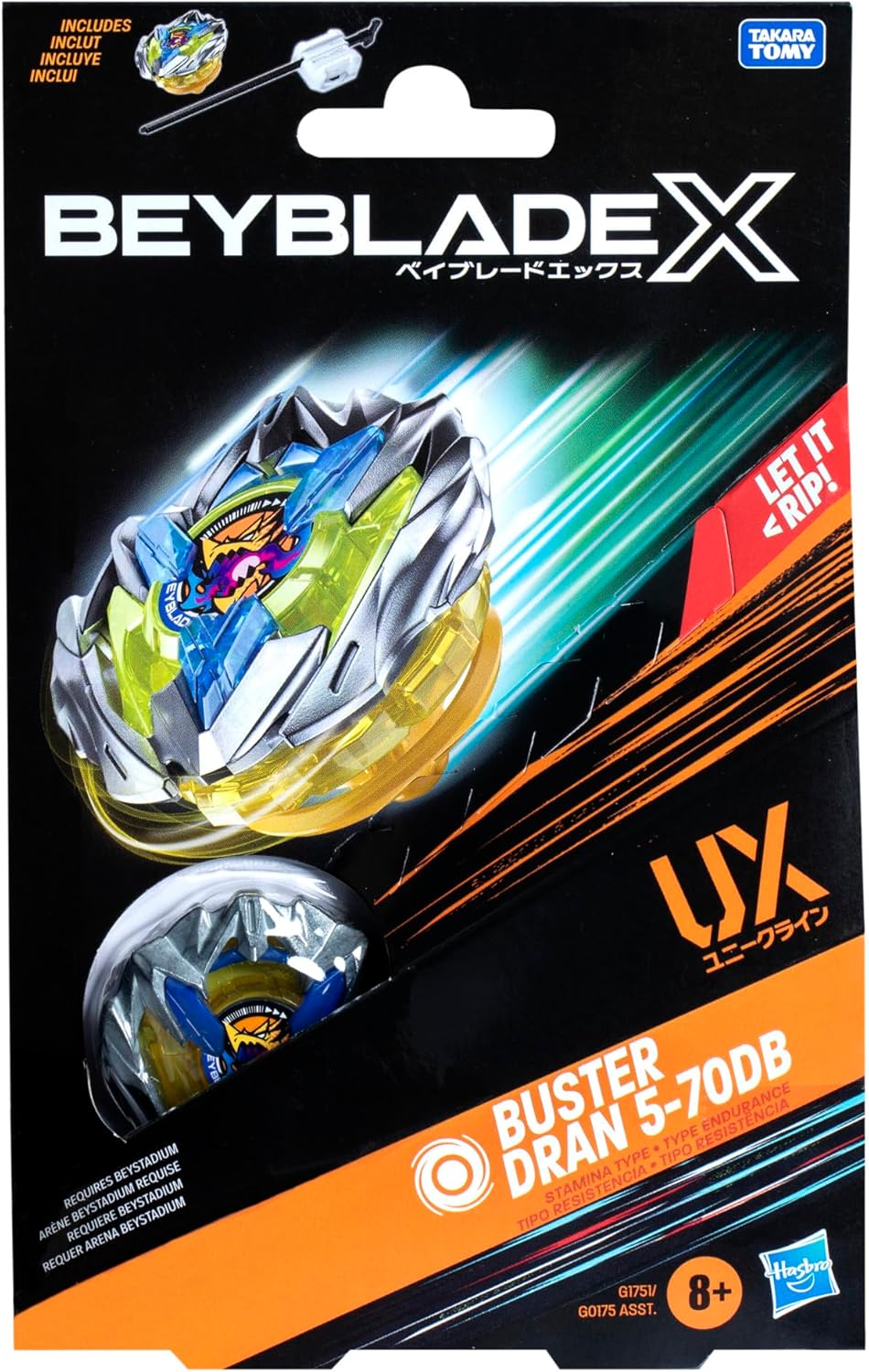 Beyblade X Buster Dran 5-70DB UX Starter Pack Top and Launcher