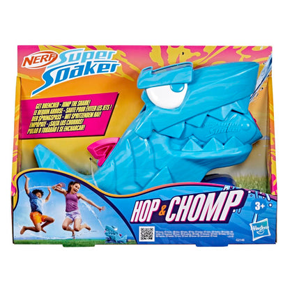 Nerf Super Soaker Hop & Chomp Wasserspielzeug | verspritzt Wasser | mampfender Kiefer | lässt Sich an einem Gartenschlauch befestigen | Outdoor-Sprinklerspielzeug für Kinder | ab 3 Jahren