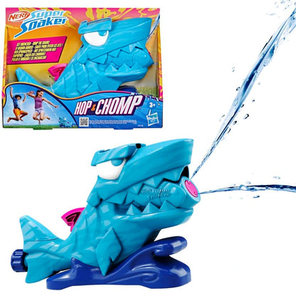 Nerf Super Soaker Hop & Chomp Wasserspielzeug | verspritzt Wasser | mampfender Kiefer | lässt Sich an einem Gartenschlauch befestigen | Outdoor-Sprinklerspielzeug für Kinder | ab 3 Jahren