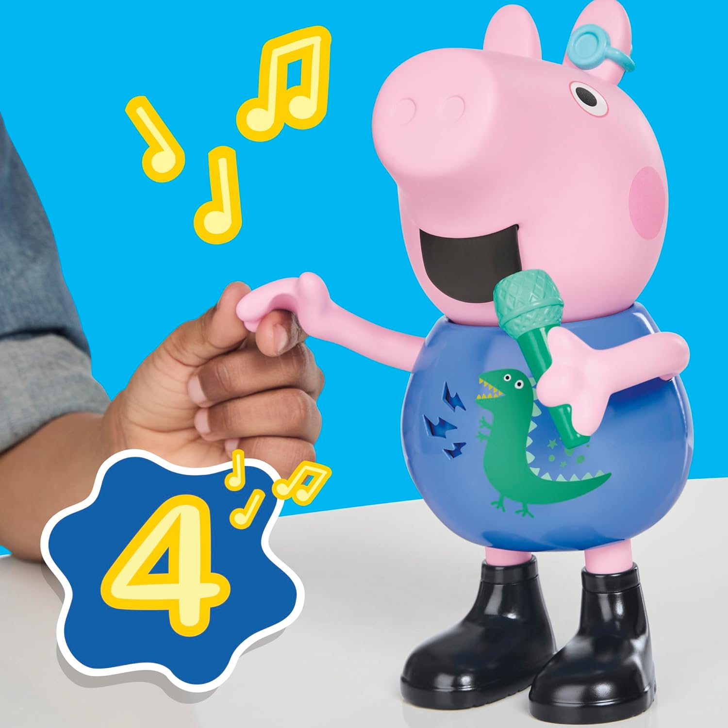 Peppa Pig Joke & Sing George 20-cm Figure, Musical Toy with 50+ Sounds and Songs, Preschool Toys for Girls and Boys Ages 3+ - English Version