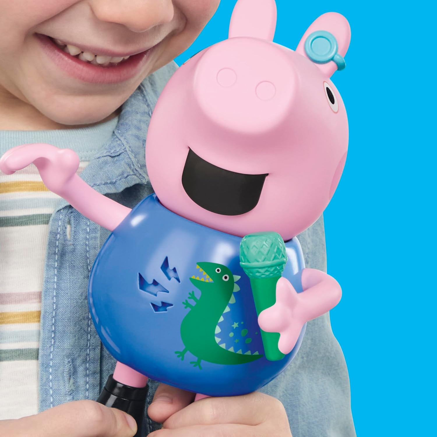 Peppa Pig Joke & Sing George 20-cm Figure, Musical Toy with 50+ Sounds and Songs, Preschool Toys for Girls and Boys Ages 3+ - English Version