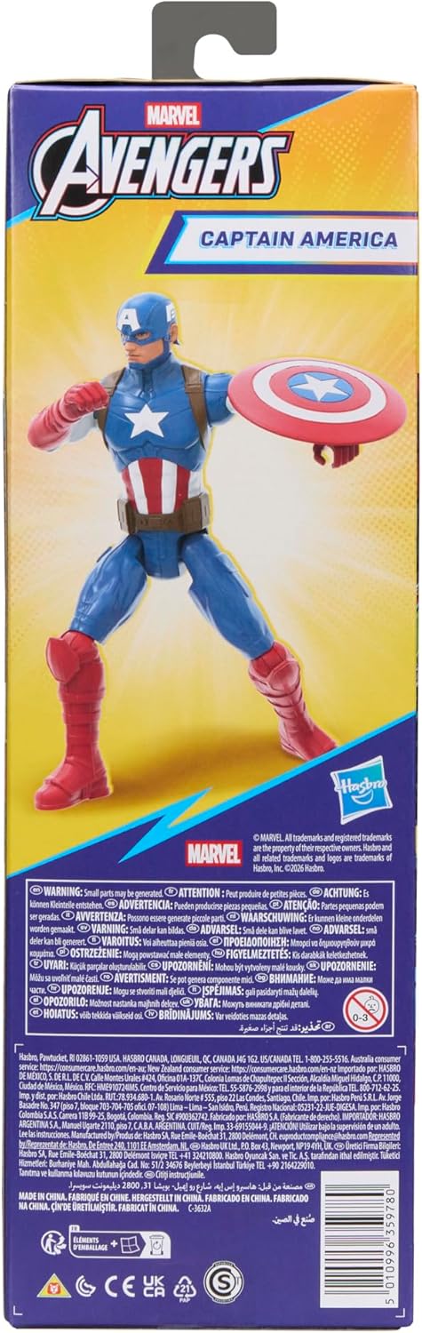 Marvel Avengers Titan Series Captain America 29.2-cm (11.5 inches) Action Figure, Super Hero Figures & Toys for kids, Ages 4+