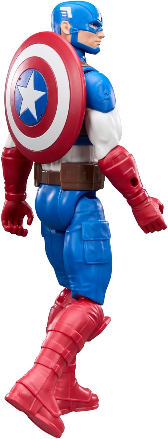 Marvel Avengers Titan Series Captain America 29.2-cm (11.5 inches) Action Figure, Super Hero Figures & Toys for kids, Ages 4+, Blue and White With Red Details