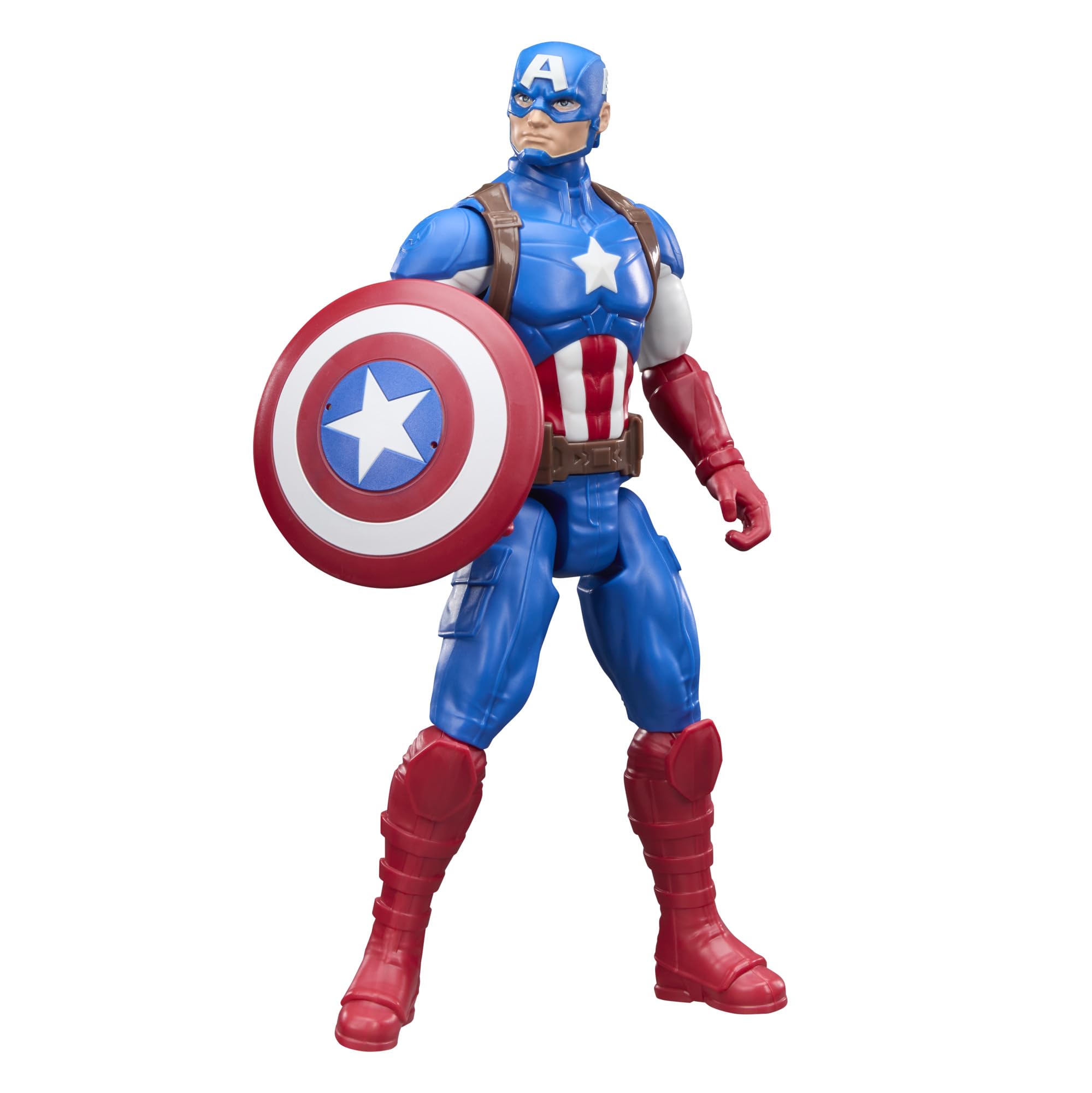 Marvel Avengers Titan Series Captain America 29.2-cm (11.5 inches) Action Figure, Super Hero Figures & Toys for kids, Ages 4+, Blue and White With Red Details