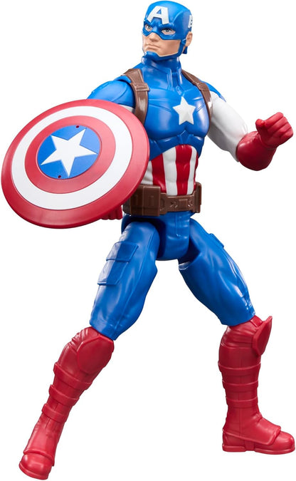 Marvel Avengers Titan Series Captain America 29.2-cm (11.5 inches) Action Figure, Super Hero Figures & Toys for kids, Ages 4+, Blue and White With Red Details