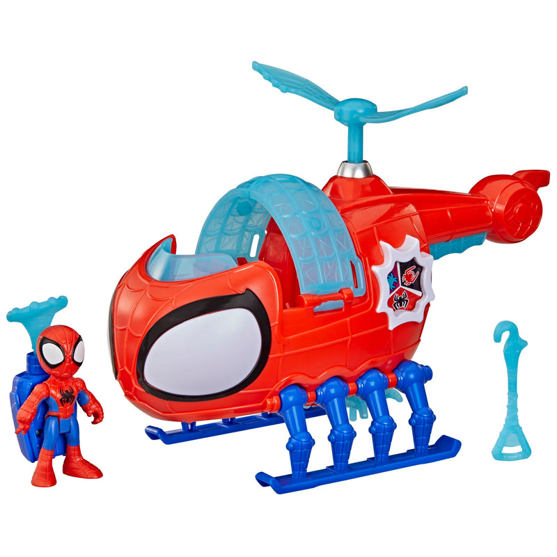 Marvel Spidey and His Amazing Friends Team Spidey Copter, 7.6-cm (3 inch) Action Figure & Toy Vehicle with Projectile, Super Hero Toys, Ages 3+