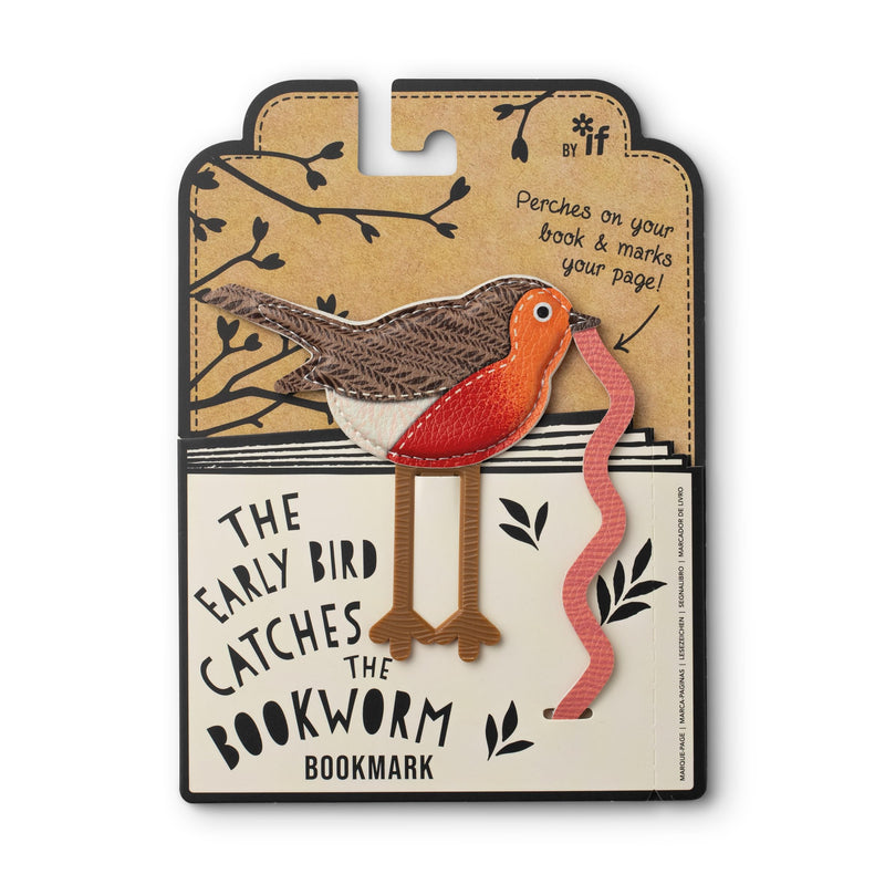IF Early Bird Catches The Bookworm Bookmark, Faux Leather Bird Clip to Mark Your Page. for Book Lovers and Bird Lovers