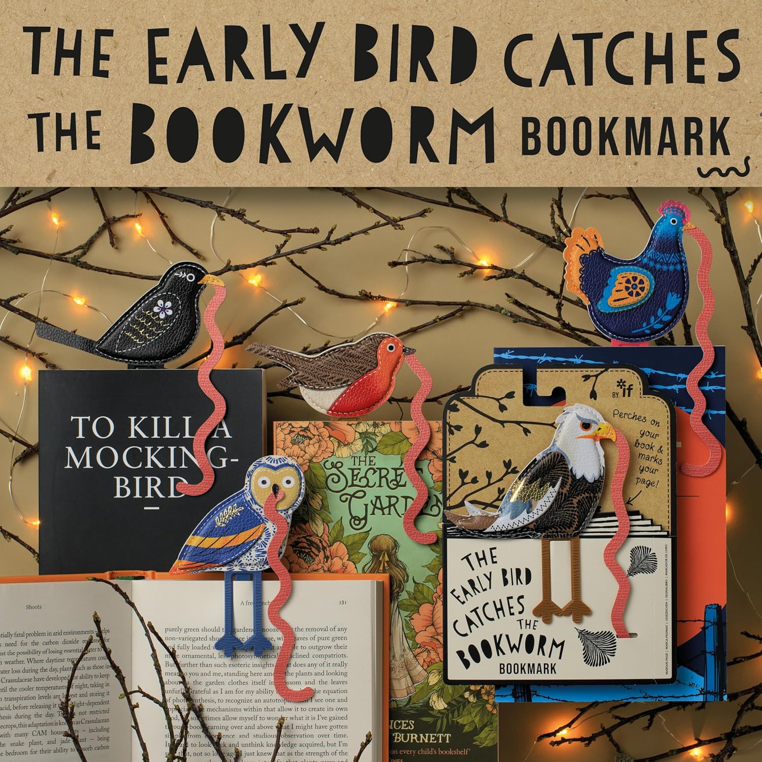 IF Early Bird Catches The Bookworm Bookmark, Faux Leather Bird Clip to Mark Your Page. for Book Lovers and Bird Lovers