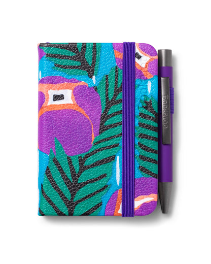 IF Bookaroo Notebook - A7 Pocket and Handbag size Notebook plus Black Ballpoint Pen, 192 pages - Purple & Turquoise