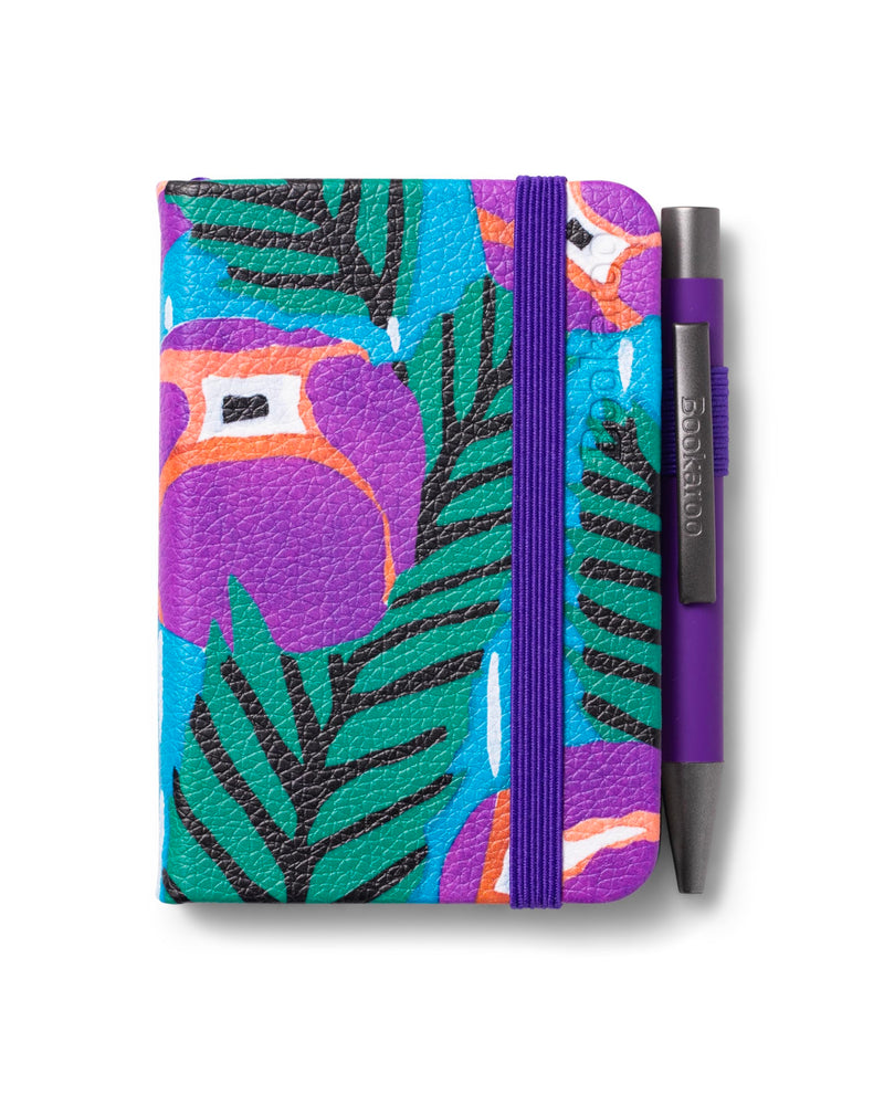 IF Bookaroo Notebook - A7 Pocket and Handbag size Notebook plus Black Ballpoint Pen, 192 pages - Purple & Turquoise