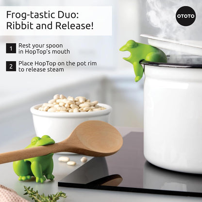 Ototo - Spoon And Pot Lid Holder - Green - Hoptop Compact