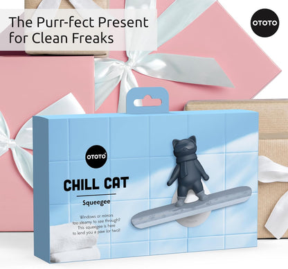 Ototo - Chill Cat Squeegee - Muted Grey And Dark Blue - Compact