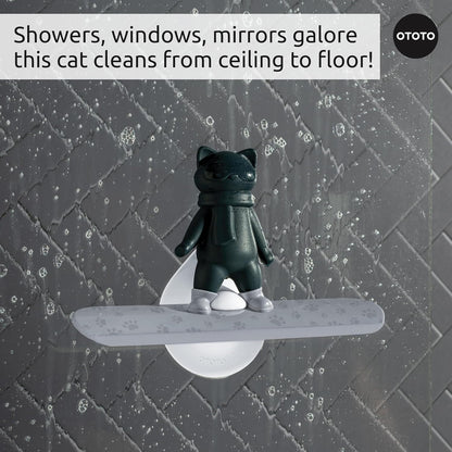Ototo - Chill Cat Squeegee - Muted Grey And Dark Blue - Compact