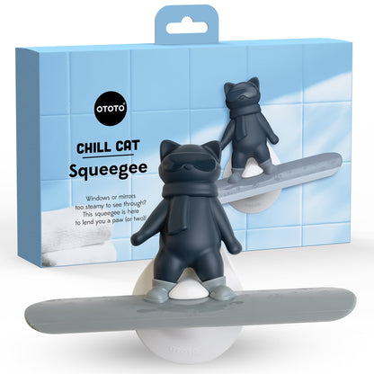 Ototo - Chill Cat Squeegee - Muted Grey And Dark Blue - Compact