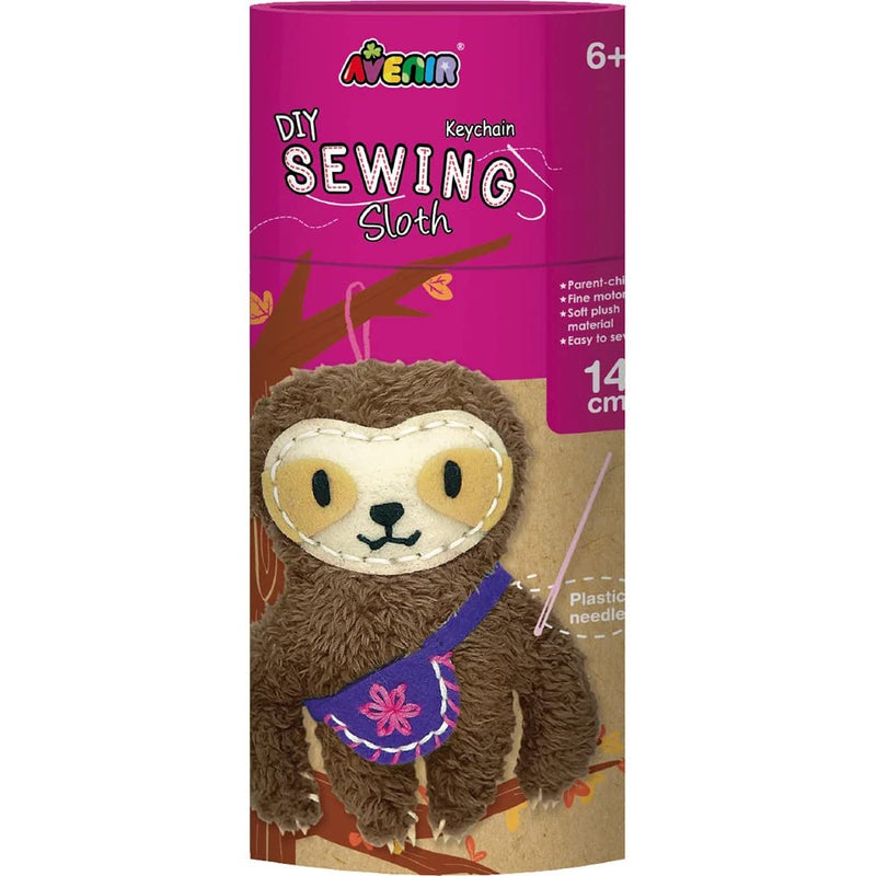 Avenir Naaiset voor het maken van een pluche dier, luiaard, 24 cm, met draden, vulling en plastic naald om te breien, vanaf 6 jaar, Avenir - knutselset voor je kinderen