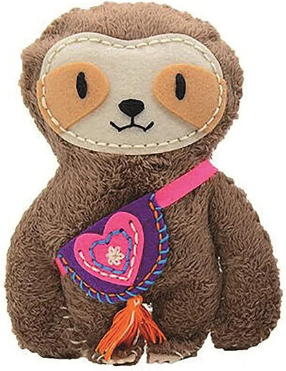 Avenir Naaiset voor het maken van een pluche dier, luiaard, 24 cm, met draden, vulling en plastic naald om te breien, vanaf 6 jaar, Avenir - knutselset voor je kinderen