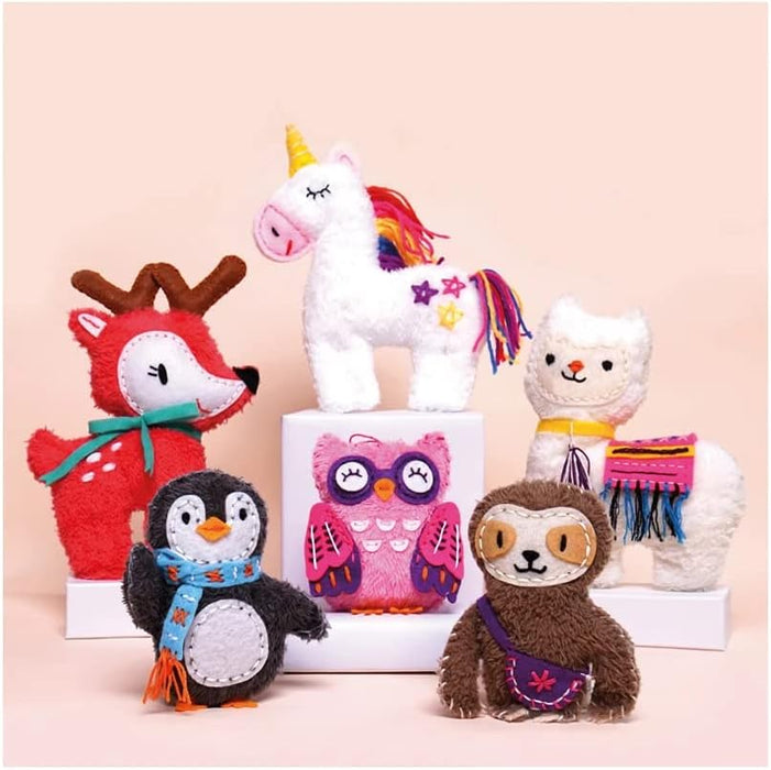 Avenir Naaiset voor het maken van een pluche dier, luiaard, 24 cm, met draden, vulling en plastic naald om te breien, vanaf 6 jaar, Avenir - knutselset voor je kinderen