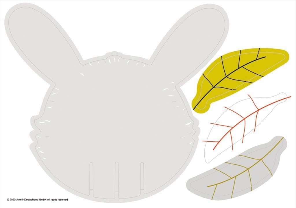 3D-decoratie: haas 21 x 14,8 cm, in doos 15,2 x 1 x 24,5 cm, 3+