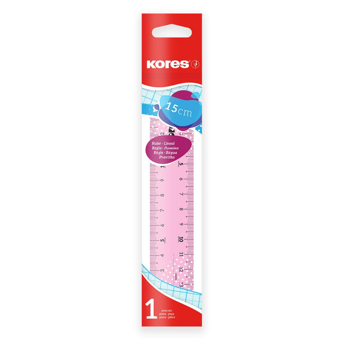Kores - Acrylic Ruler - 15 Cm - Mix (742131)