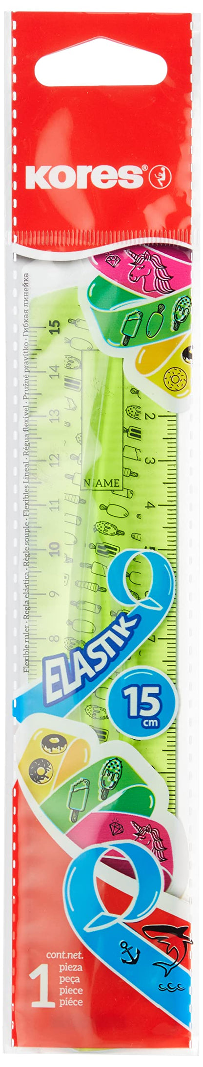 Kores - Elastic Ruler - 15 Cm - Mix (742161)