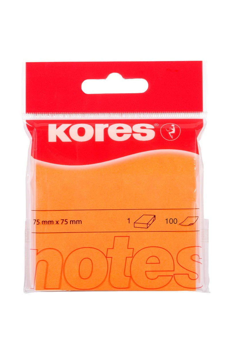 Kores  - Neon Sticky Notes Orange 75 × 75 Mm (747074)