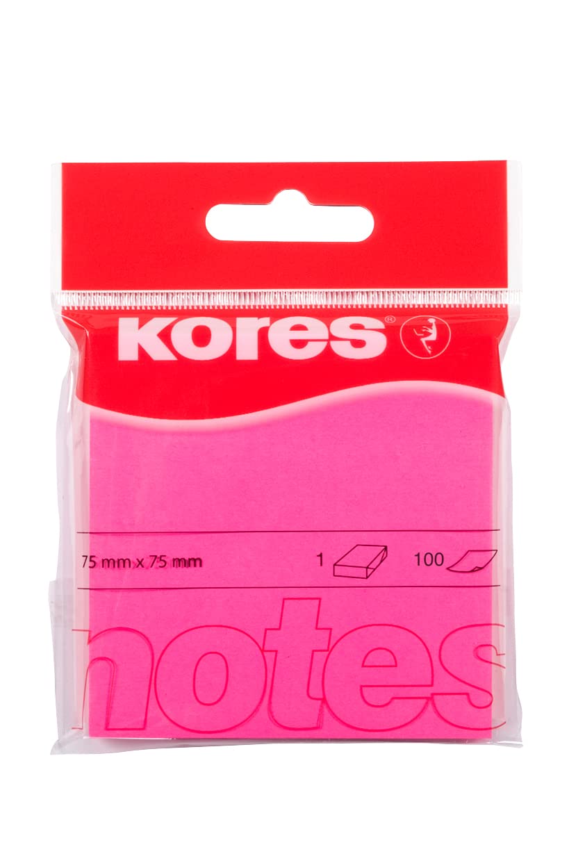 Kores N47075 75 x 75 mm 100 vellen papier notitie - magenta