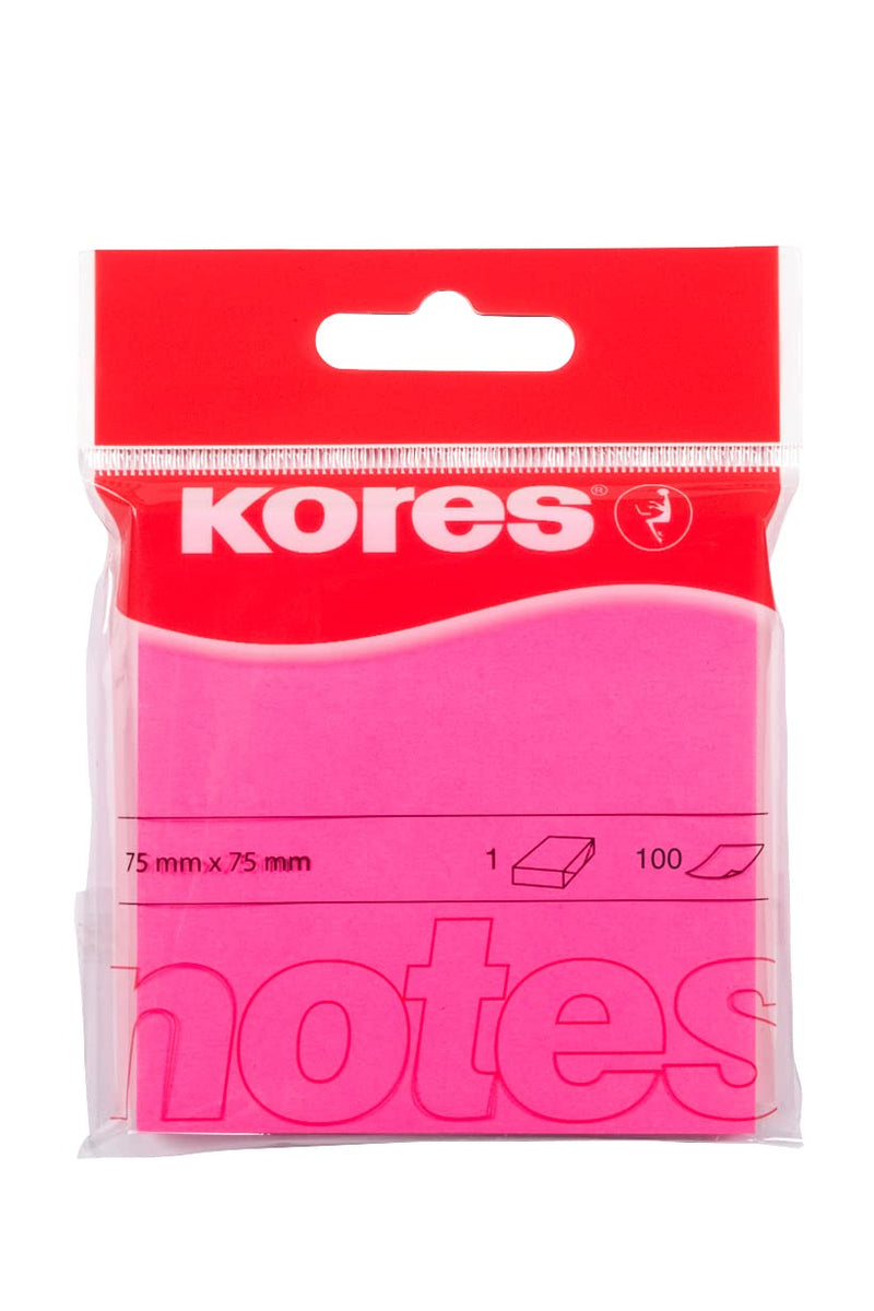 Kores N47075 75 x 75 mm 100 vellen papier notitie - magenta