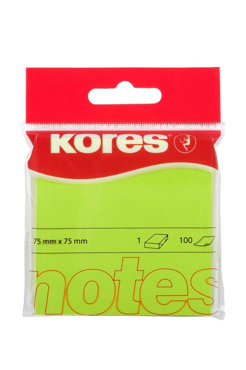 Kores N47077 75 x 75 mm 100 Vellen Papier Opmerking - Groen