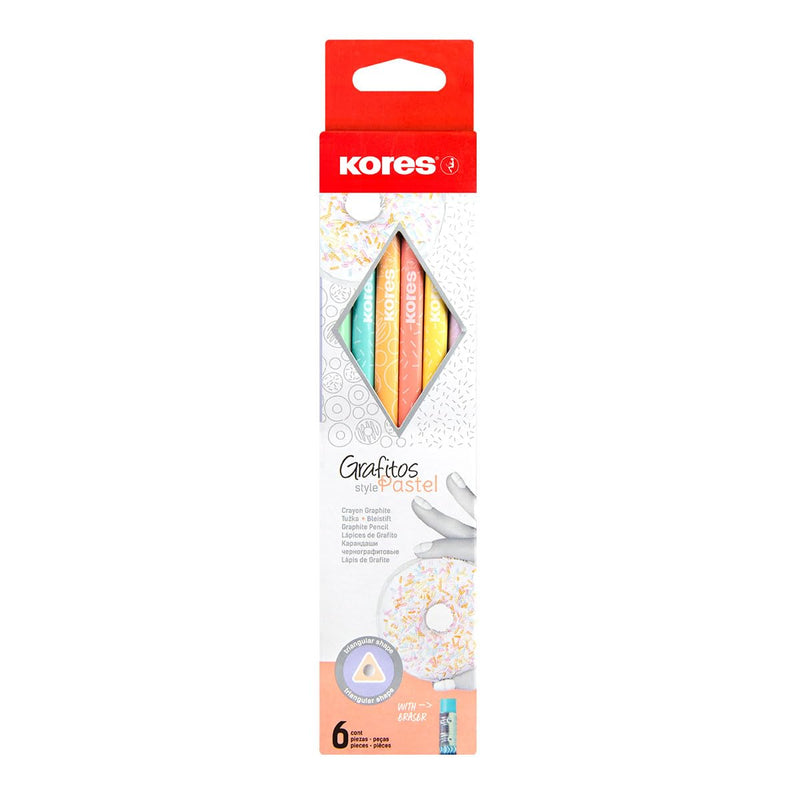 Kores - Grafitos Style - Pastel - 6-Pack - School Pencils (792803)