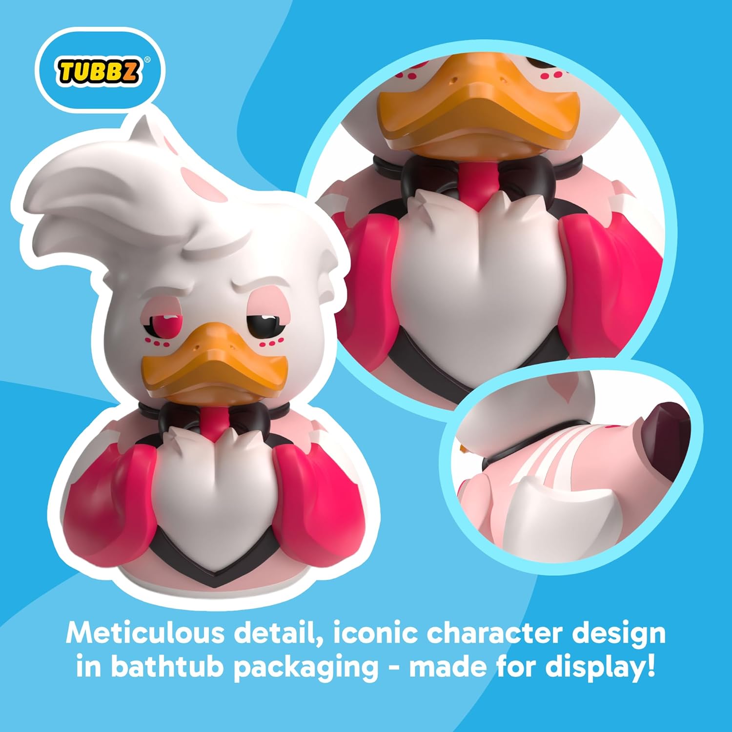TUBBZ First Edition: Hazbin Hotel - Angel Dust Cosplaying Rubber Duck Vinyl Figure – Official Collectible for Fans of Hazbin Hotel
