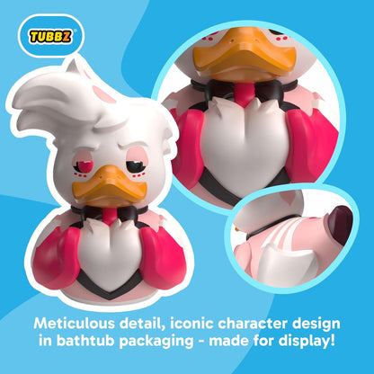 TUBBZ First Edition: Hazbin Hotel - Angel Dust Cosplaying Rubber Duck Vinyl Figure – Official Collectible for Fans of Hazbin Hotel