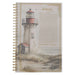 Christian Art Gifts Footprints in the Sand Writing Wirebound Notebook - Psalm 118:29 Bible Verse, Flexible Cover Prayer Journal, 128 Ruled Pages w/Scripture, 8.5" x 5.9" x 0.6" (216mm x 150mm x 15mm