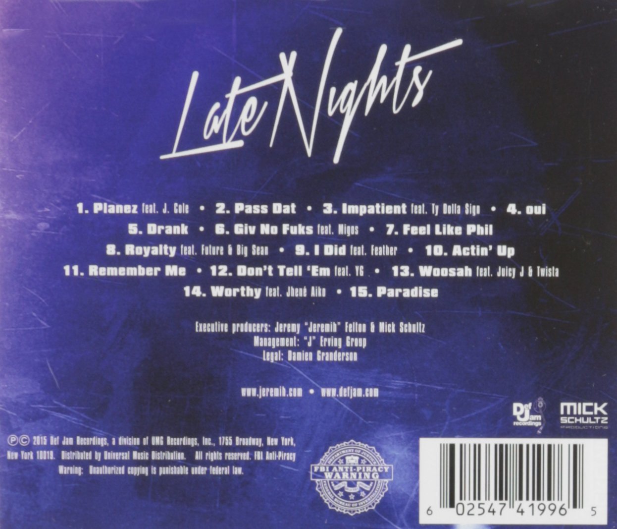 Late Nights: The Album  clean