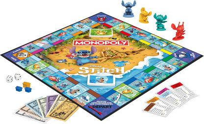 Monopoly: Disney Stitch Board Game, Family Property-Trading Game with Stitch-Themed Tokens, Cards & Locations, Fast to Learn, Fun to Replay, 2–6 Players, Ages 8+, Perfect Game Night Pick