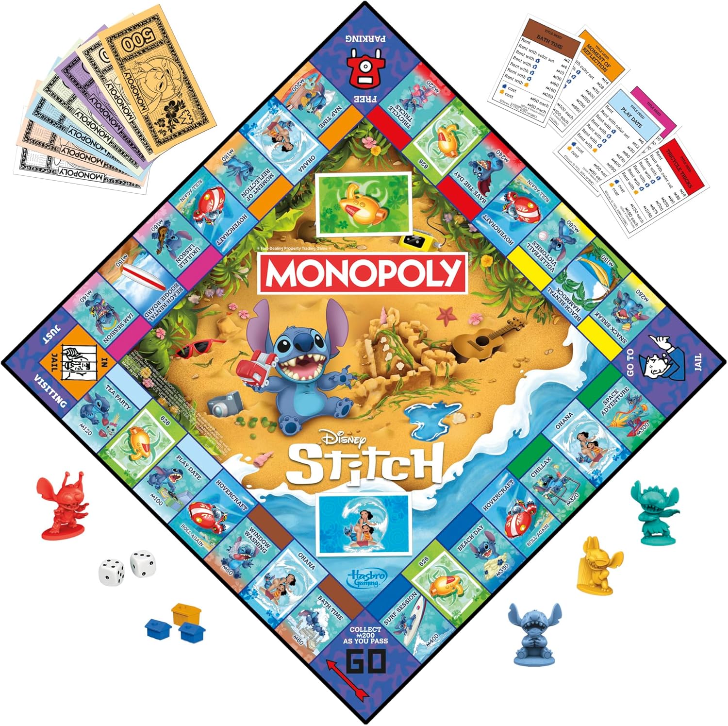 Monopoly: Disney Stitch Board Game, Family Property-Trading Game with Stitch-Themed Tokens, Cards & Locations, Fast to Learn, Fun to Replay, 2–6 Players, Ages 8+, Perfect Game Night Pick